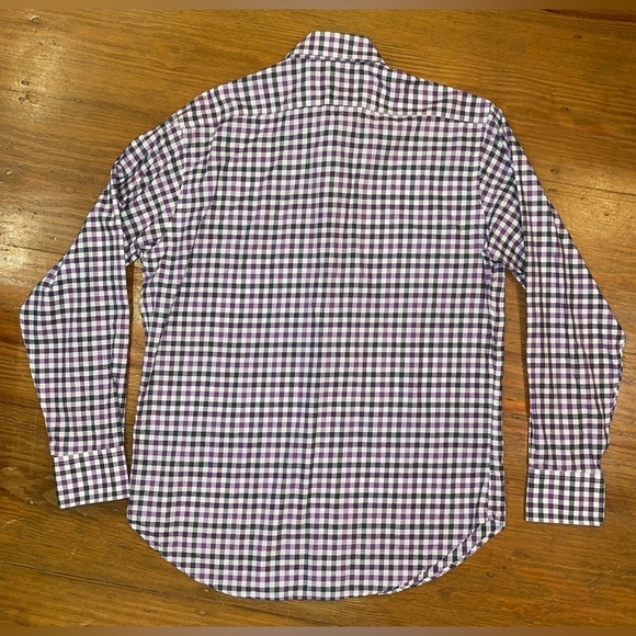 Jack Stone Thomas Dean Mens Long Sleeve Button Up Purple Check Shirt Sz M - Picture 3 of 8